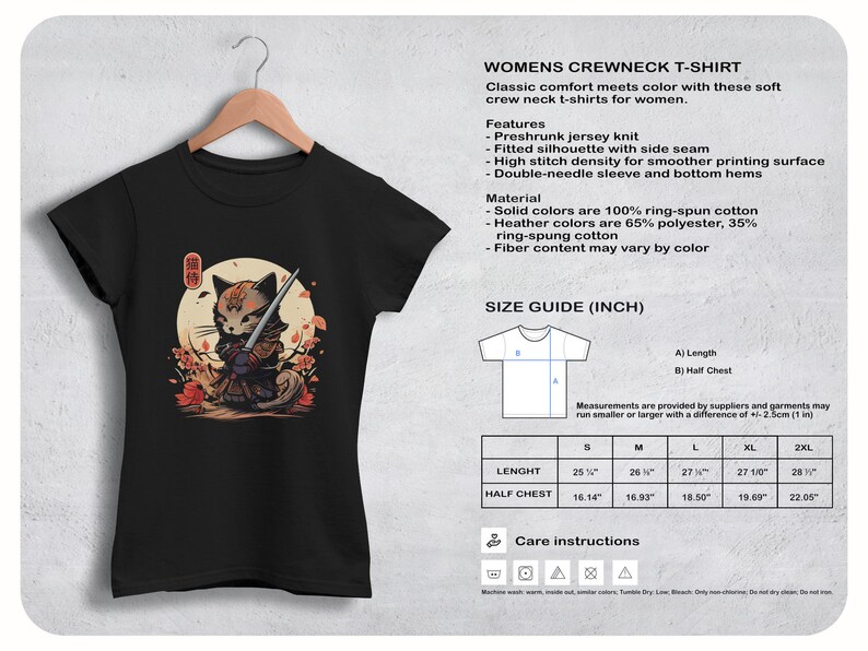 Samurai Cat Tshirt, Japanese Kawaii Ninja Cat Tshirt, Samurai Cat