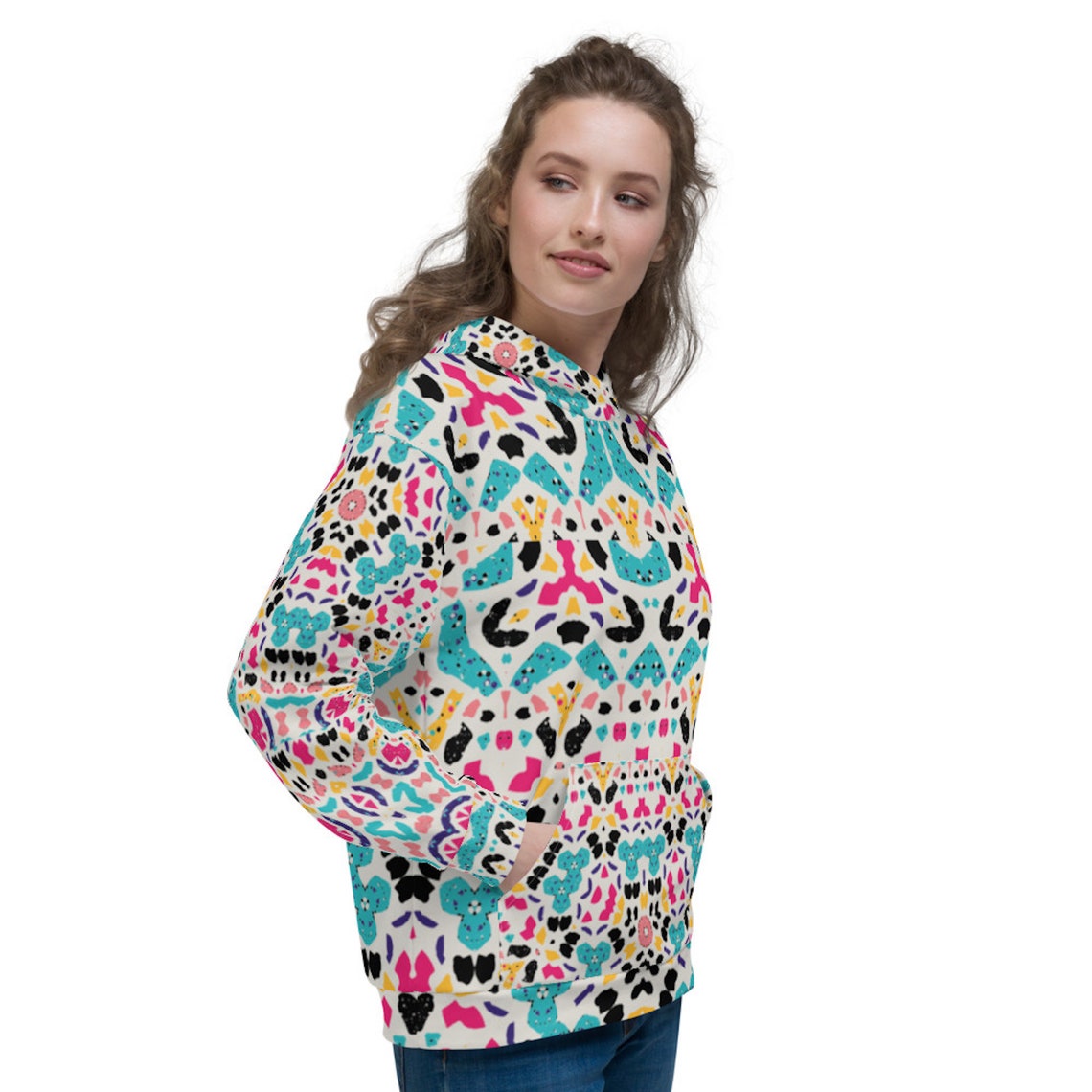 Handmade Kaleidoscope Print Hoodie Candy Colored Pastel Etsy