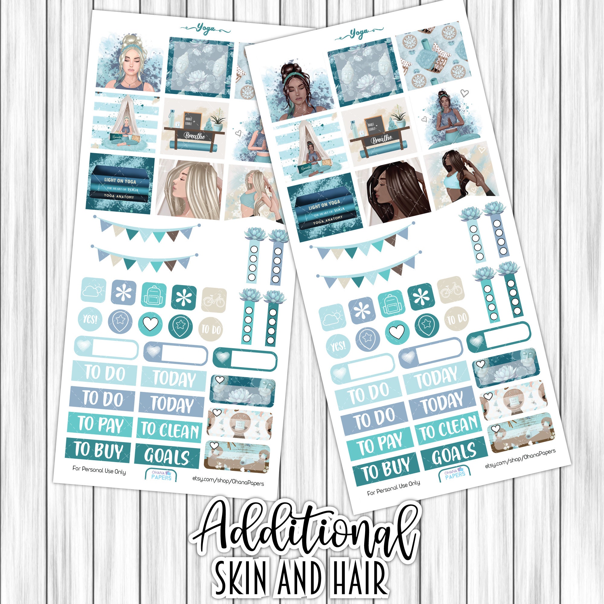 printable yoga planner stickers erin condren vertical weekly etsy