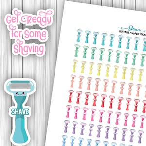 Printable Planner RAZOR Stickers, Shave Decorative Stickers | Cute ...