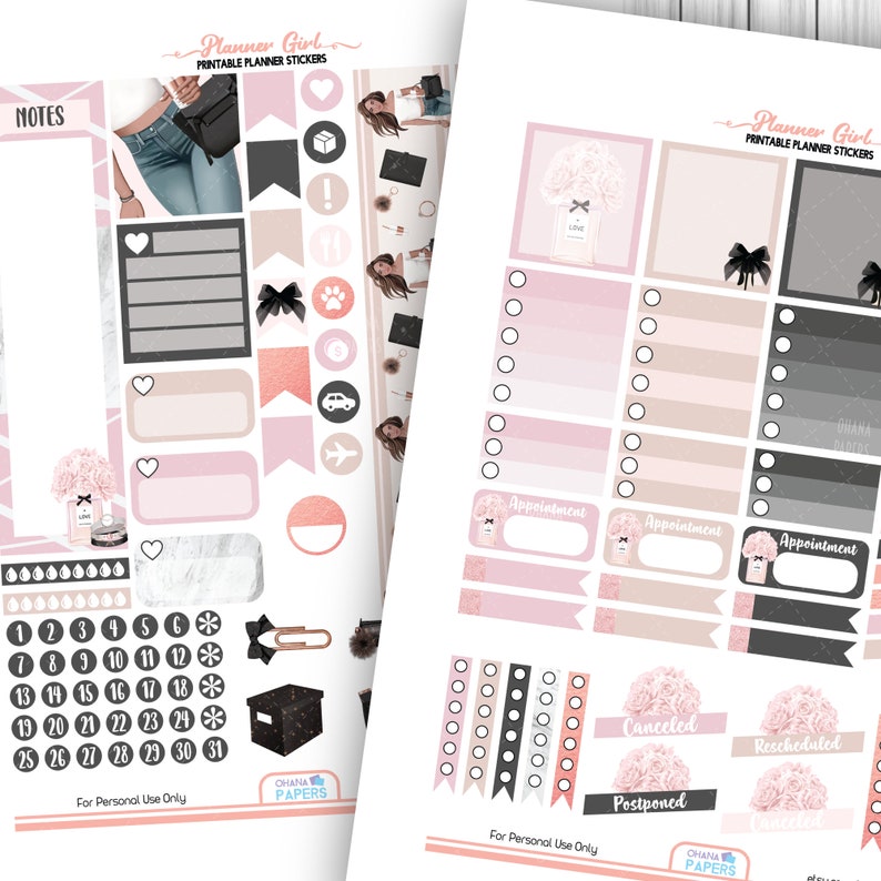 PLANNER GIRL Printable Planner Stickers Erin Condren | Etsy