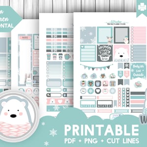 WINTER Printable Stickers EC Planner Stickers Erin Condren Horizontal ...
