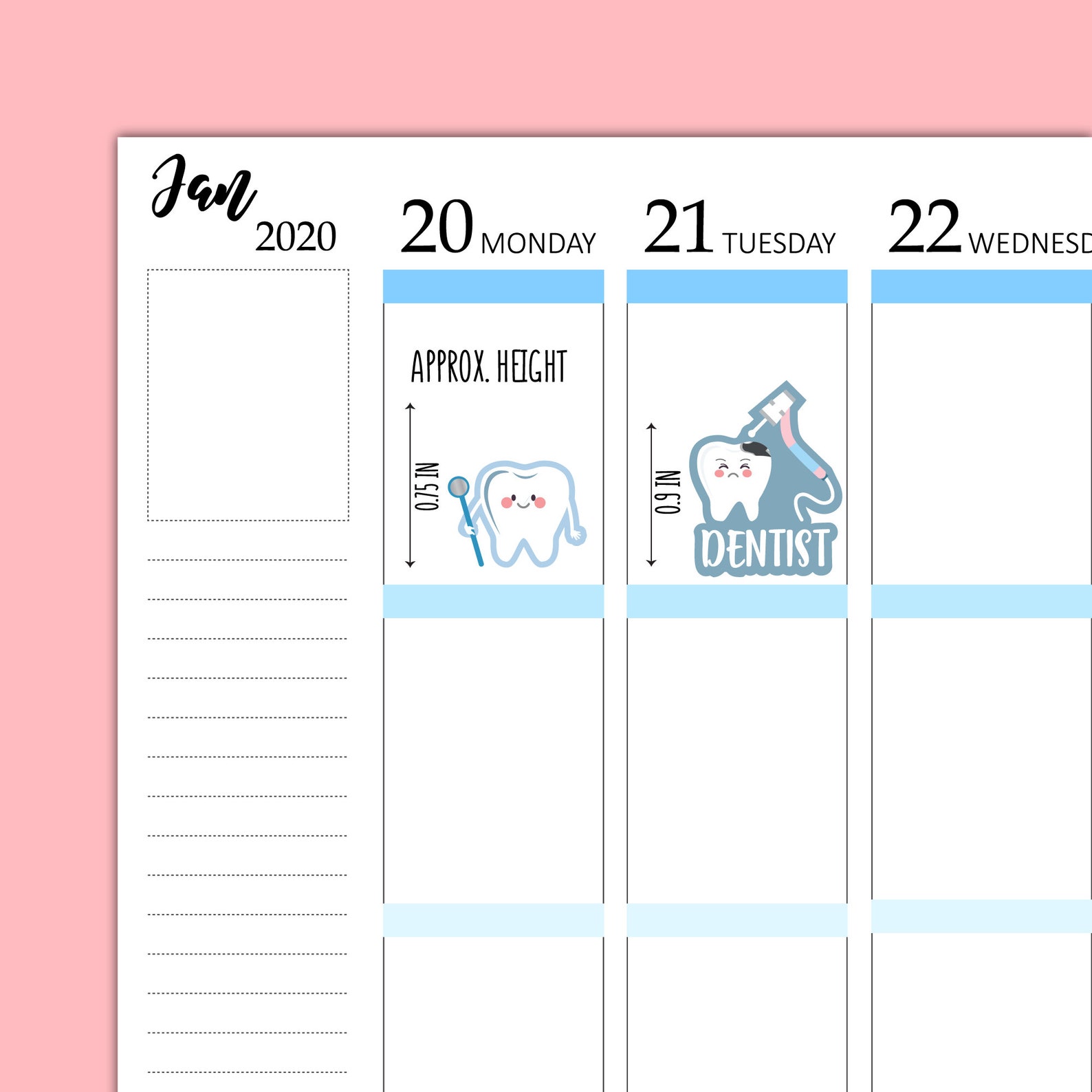 Printable DENTAL Appointment Planner Stickers - Decorative, Functional ...