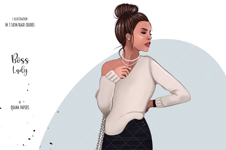 Download Boss Lady Clipart Fashion Girl Illustration Girl Boss | Etsy