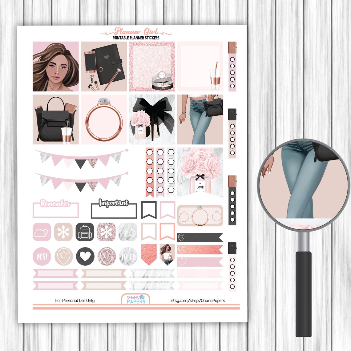 PLANNER GIRL Printable Planner Stickers Erin Condren | Etsy
