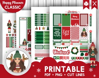 Printable Christmas Planner Stickers Kit Christmas Weekly Planner Kit Happy Planner Christmas Printable Stickers Holiday Plannner Stickers