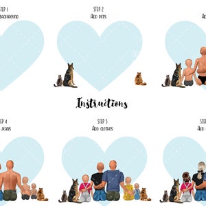 Family Clipart Bundle Illustrations familiales : maman, papa, enfants, chien et chat, meilleurs amis Frère, Soeur MEGA BUNDLE PNG image 9