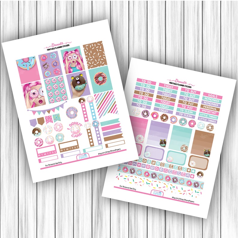 DONUT Printable Planner Stickers Weekly Kit for Erin Condren | Etsy
