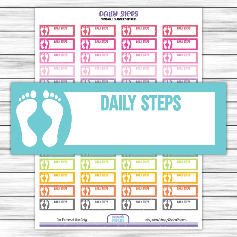 Printable Daily Steps Stickers Daily Tracking Planner - Etsy.de