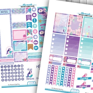 MERMAID Printable Stickers Happy Planner Classic Weekly Kit - Etsy