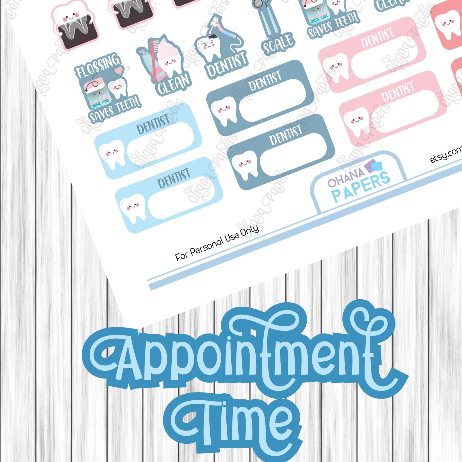 Printable DENTAL Appointment Planner Stickers - Decorative, Functional ...