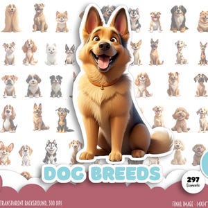 Dog Breeds Clipart Bundle - Custom Dogs PNG, Pet Clipart, Dog Lover | Golden Retriever, Labrador, Corgi, Aussie, Shih Tzu, Bull Terrier