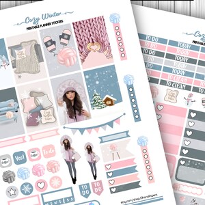 COZY WINTER Printable Planner Stickers Weekly Kit Happy Planner Classic ...