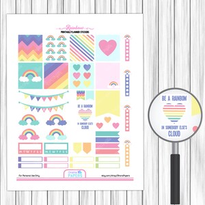 Pastel Rainbow Printable Planner Weekly Kit Erin Condren Horizontal ...