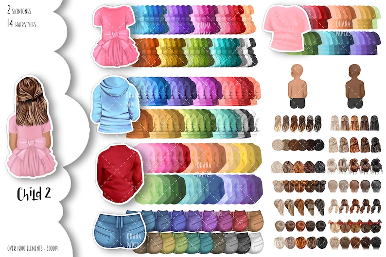 Family Clipart Bundle - Family Illustrations : Mom, Dad, Kids, Dog and Cat, Best Friends | Brother, Sister MEGA BUNDLE | PNG image 5