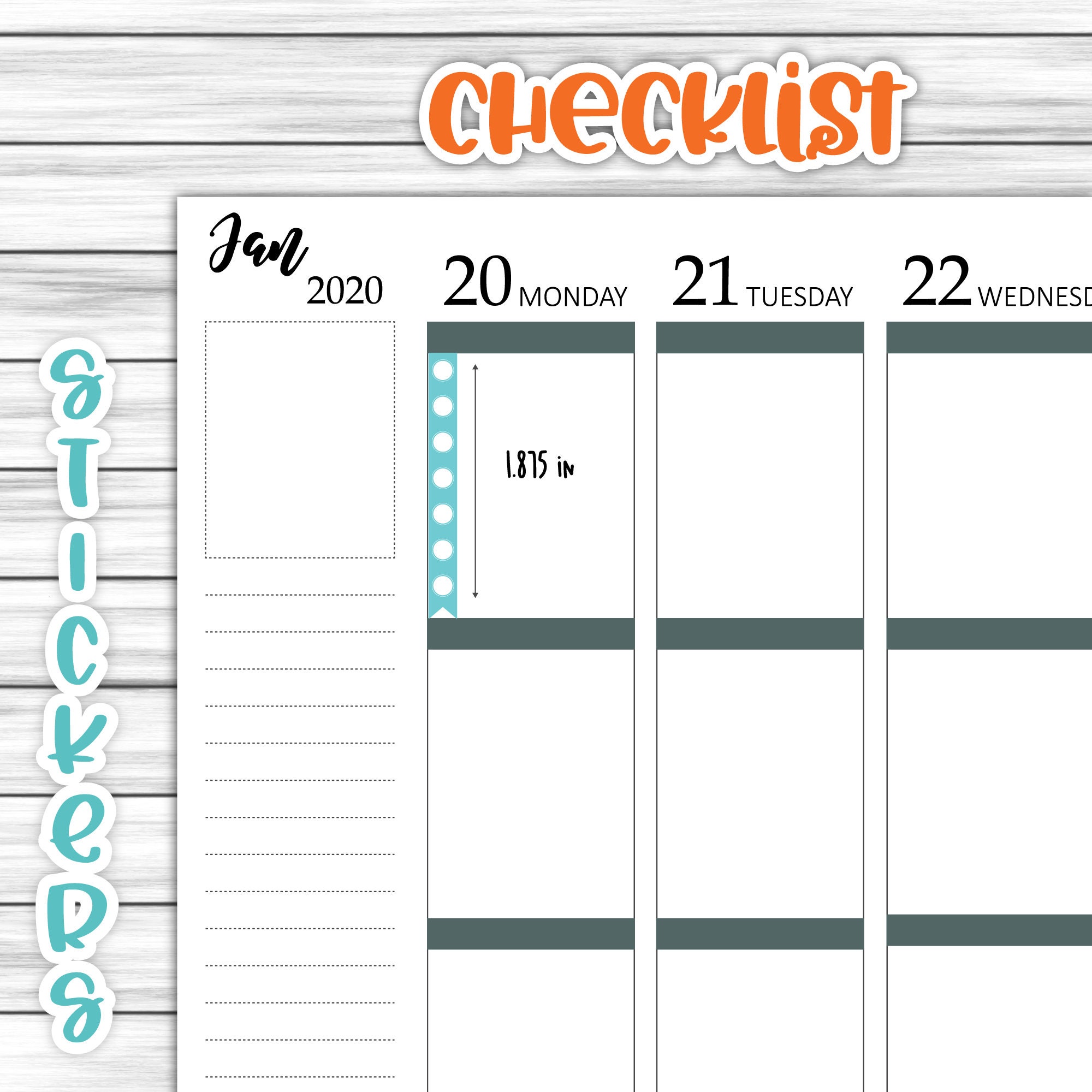 Printable Checklist Planner Stickers, Colorful Flag Stickers, Rainbow ...