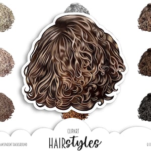 Natural Curly Hair Clipart: PNG Men&#39;s Hairstyles (Digital Download)