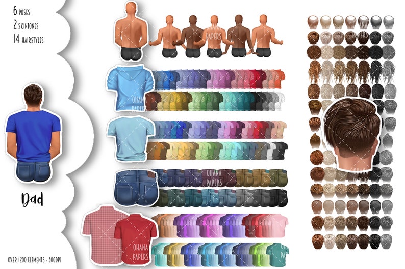 Family Clipart Bundle - Family Illustrations : Mom, Dad, Kids, Dog and Cat, Best Friends | Brother, Sister MEGA BUNDLE | PNG image 3
