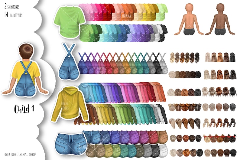 Family Clipart Bundle - Family Illustrations : Mom, Dad, Kids, Dog and Cat, Best Friends | Brother, Sister MEGA BUNDLE | PNG image 7
