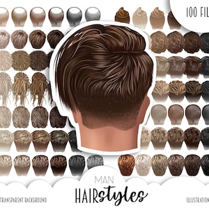Man Hair Clipart, Men Hairstyles, Natural Hair - Male Kinky Afro Hair, Bald Short Hair Illustration |  Custom Hairstyles PNG