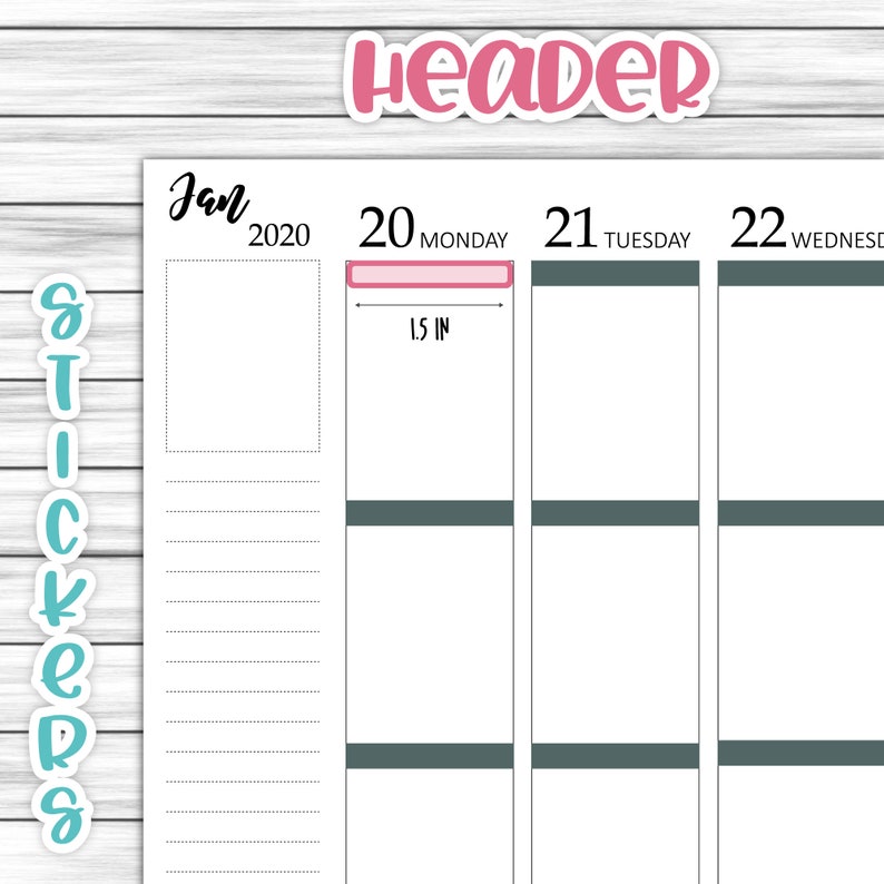 Printable Rounded BLANK HEADER Stickers Plain Headers Etsy