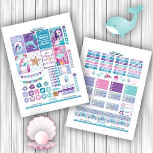 MERMAID Printable Stickers Happy Planner Classic Weekly Kit - Etsy