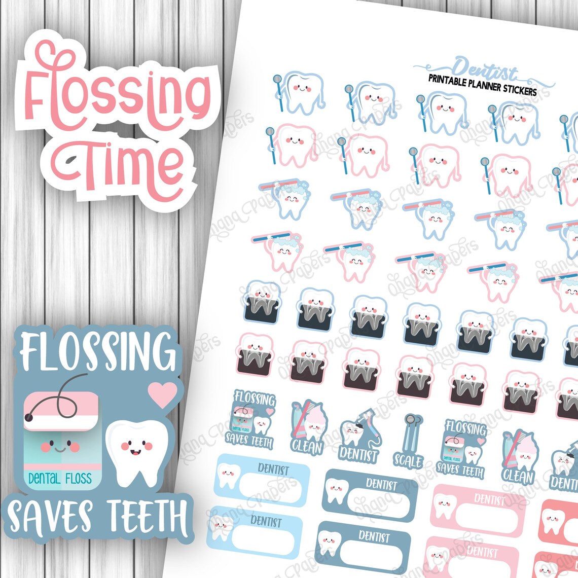 Printable DENTAL Appointment Planner Stickers - Decorative, Functional ...