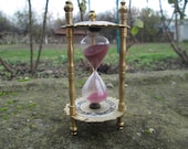 Vintage brass hourglass, Sand clock, Vintage sand timer, Vintage sandglass timer, Metal sand timer, Vintage home decoration, Gift idea