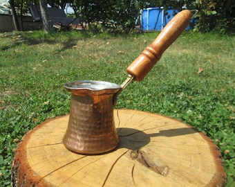 Handmade Copper Turkish Coffee Pot, Vintage Kitchen Decor
