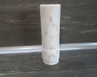 Vintage Marble Vase, Stone Pencil Holder, 1960s Decor