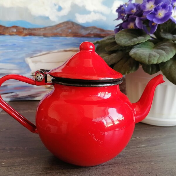 Enamel Tea Pot Etsy