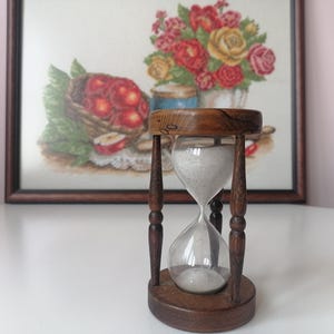 Sand hourglass, Vintage wooden hourglass, Sand clock, Vintage sand timer, Vintage sandglass timer, Sand timer, Vintage home decor, Gift idea