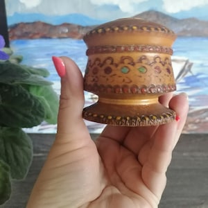 Wooden salt pan, Wooden salt box, Wood bowl with lid, Wooden saltern, Hand carved box, Spices box, Storage box, Salt holder, Wooden box