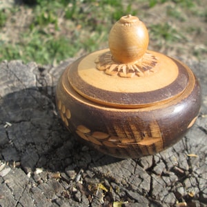 Wooden salt pan, Handmade salt box, Wood bowl with lid, Wooden saltern, Vintage wooden box, Spices box, Storage box, Salt holder, Wooden box