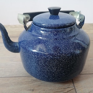 Enamel tea kettle, Enamelled tea pot, Camping teapot, Tourist teapot, Enamelled pitcher, Rustic kitchen, Water kettle, Tea enamel kettle
