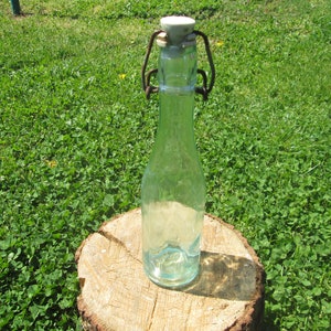 Antique Glass Bottle 1960s, Collections Bottle, Rare Glass Bottles, Limonade Bottle, Vintage Bar Decor, Vintage Bottle, Bottle with stopper