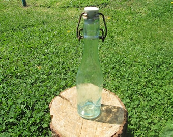 Antique Glass Bottle 1960s, Collections Bottle, Rare Glass Bottles, Limonade Bottle, Vintage Bar Decor, Vintage Bottle, Bottle with stopper