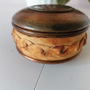 Vintage Copper Box, Jewelry Box, Jewelry Storage, Treasures Box, Round Copper box, Gift idea, Jewelry holder, Trinket Box, Memory box