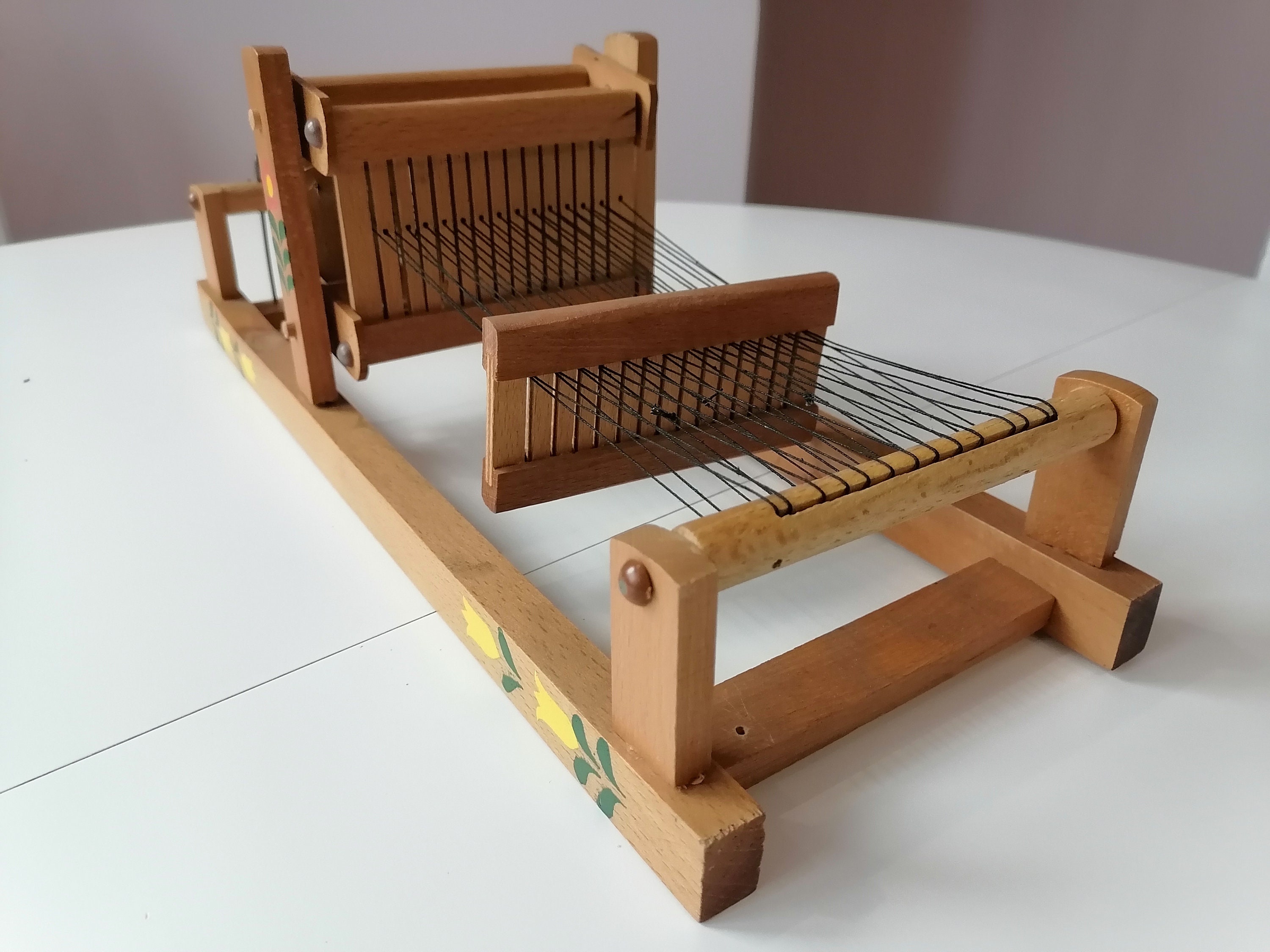 Antique Weaving Loom, Wooden Decorative Model, Manual Weaving Loom