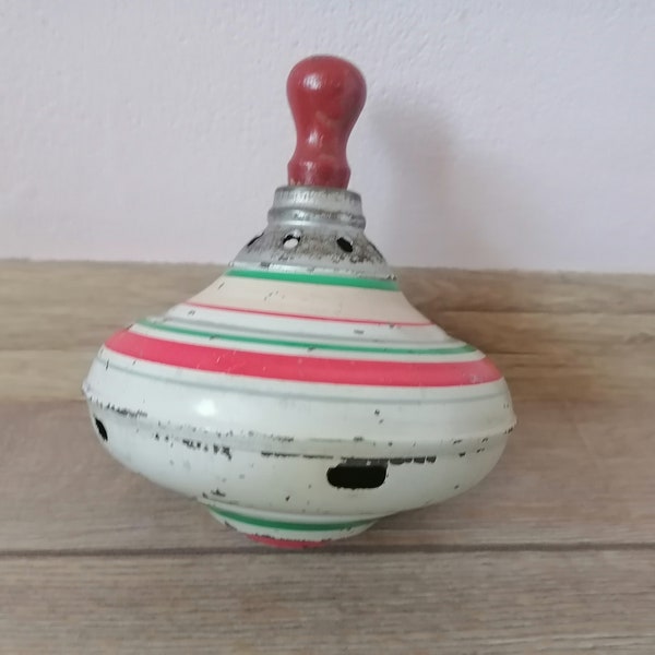 Metal toy top, Vintage toy top, Spinning Toy Top, Big spinning top, Child spinning top, Vintage toy, Retro decoration, Kids room decoration