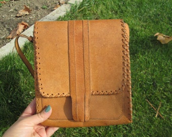 Handmade Genuine Leather Shoulder Bag, Vintage Style