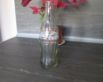 Vintage Coca Cola Bottle, Vintage glass bottle, Coca Cola Collections, Glass Bottle, Coke Bottle, Vintage bar decor, Cyrillic alphabet