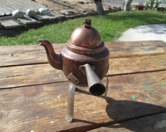 Turkish coffee pot, Old coffee maker, Handmade copper pot, Copper tea pot, Turkish coffee maker, Vintage kitchen, Rustic home decor