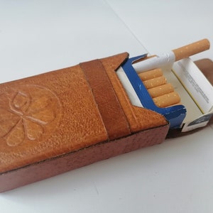 Portasigarette in pelle, custodia in pelle vintage, portasigarette marrone, accessorio per fumatori, portasigarette, regalo per fumatore, custodia vintage