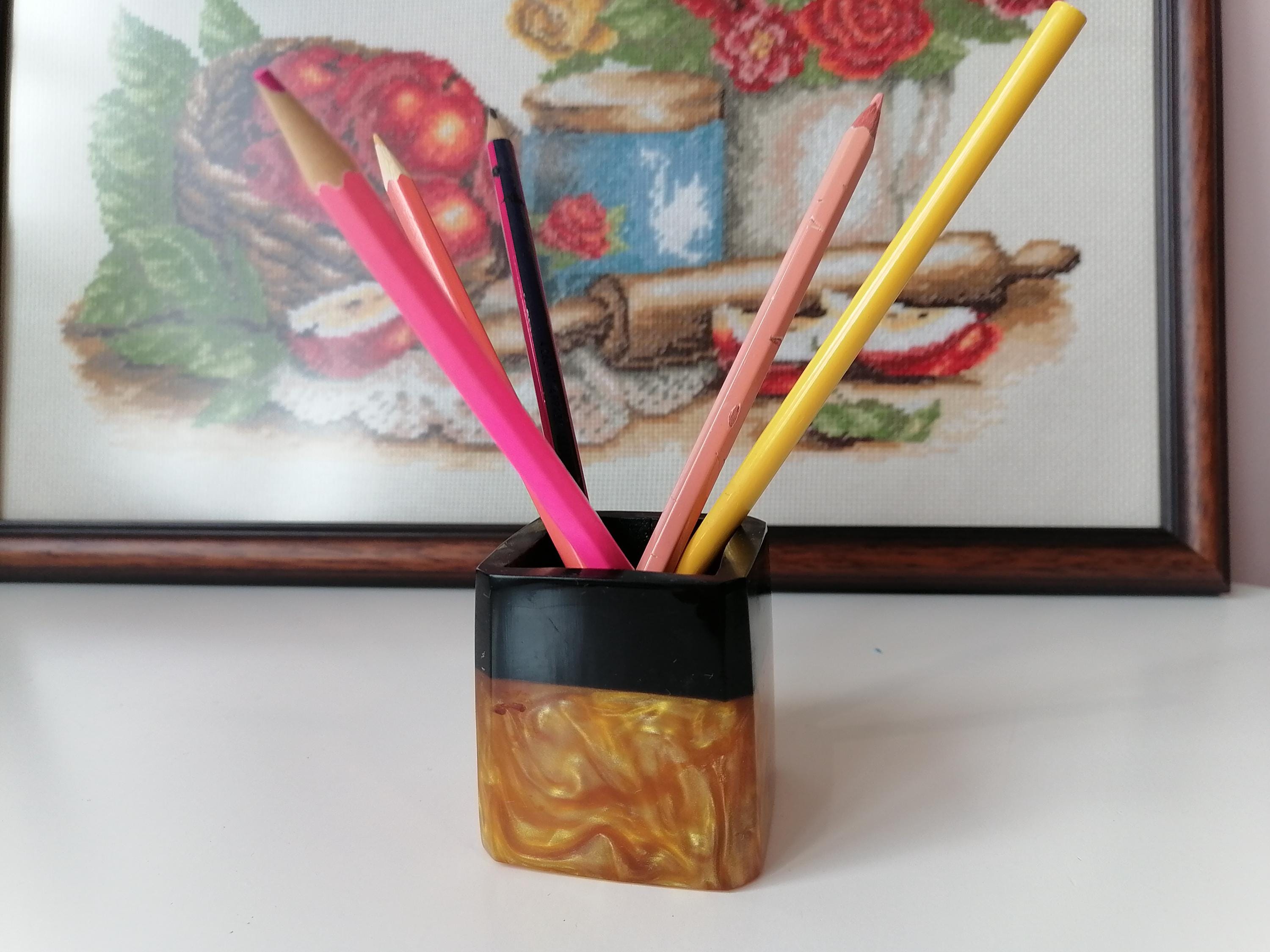 Vintage Bakelite Catalin Pencil Holder, Lava Flow Pen Vase - Etsy