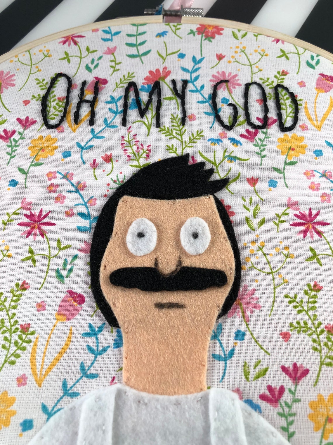 OOAK Oh My God Bob Belcher Bob's Burgers aro de bordado Etsy