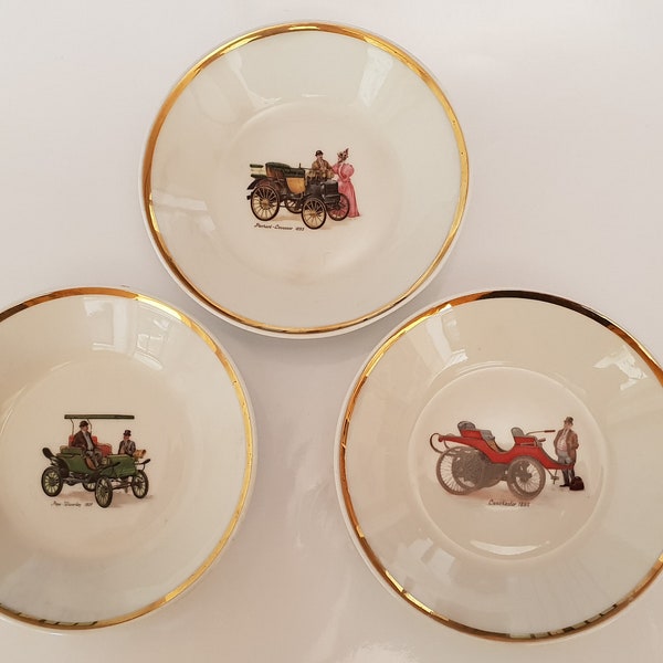 lot de 3 tasses et  sous-tasses en porcelaine de La Compagnie Nationale -FRANCE