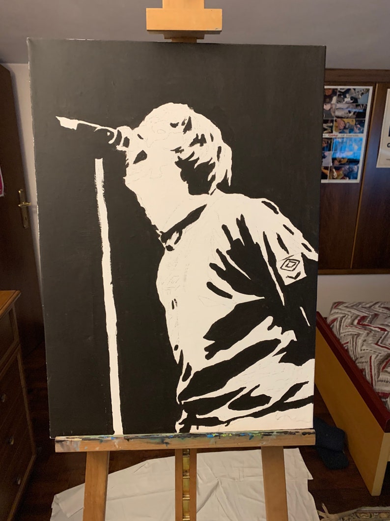 Liam Gallagher Maine Road ORIGINAL PAINTING 50x70 cm | Etsy