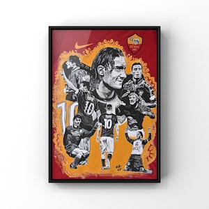 Maglia Roma Francesco Totti dipinta a mano & poster