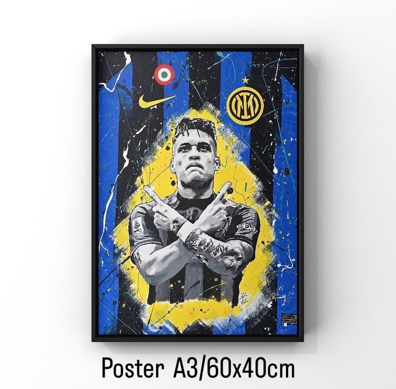 Maglia Inter Lautaro Martinez dipinta a mano & poster image 2